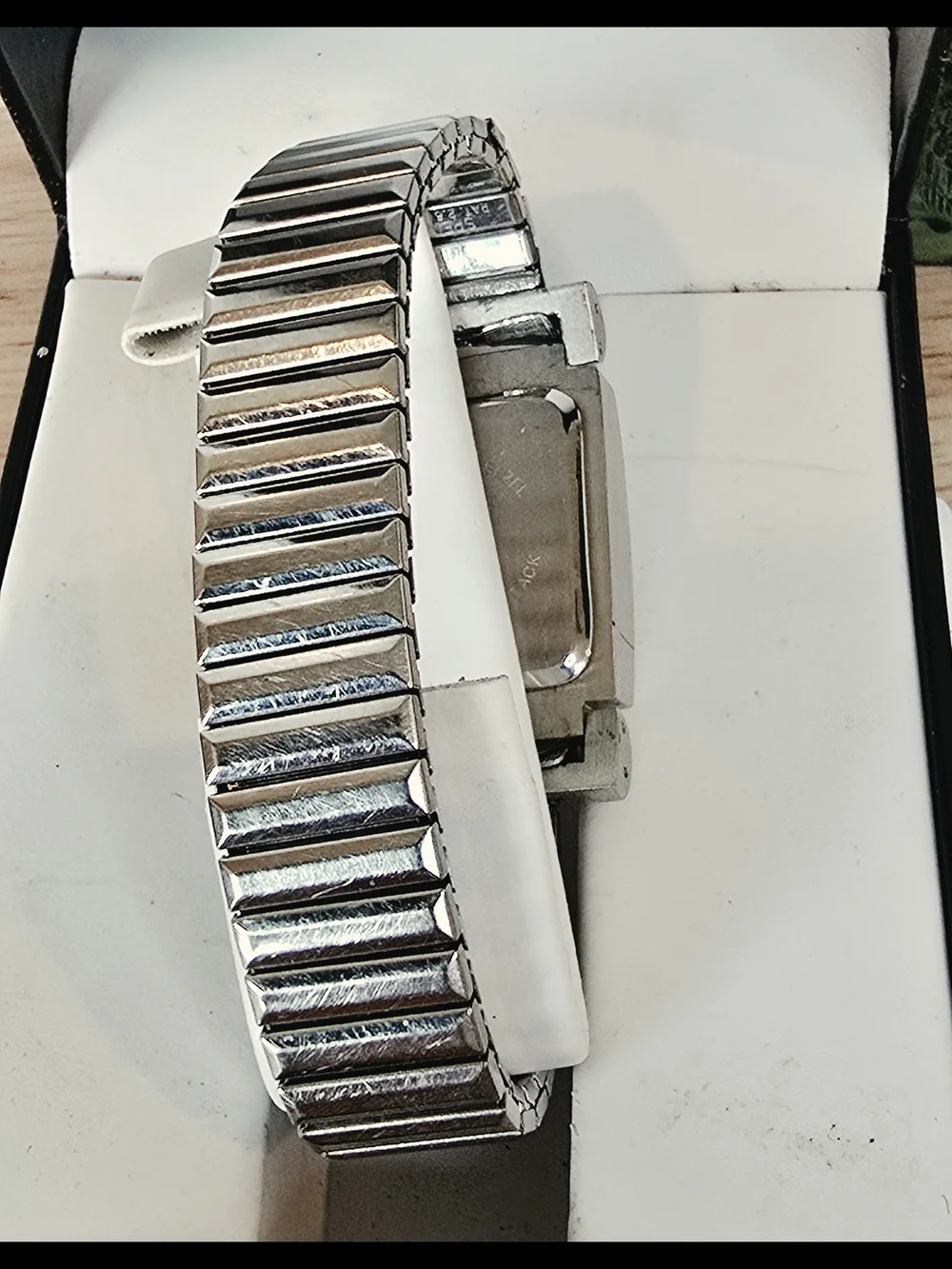 Embassy by Gruen Stainless Rectangular Silver Watch - White Dial